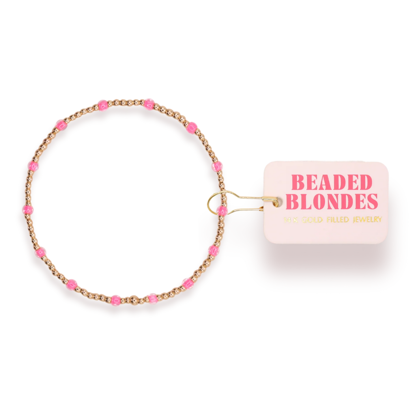 Beaded Blondes Kids Dainty Pink Poppi Bracelet