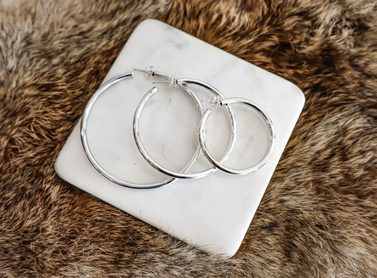 Silver Tube Hoop