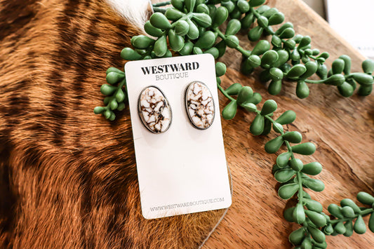 Wild Horse Oval Studs