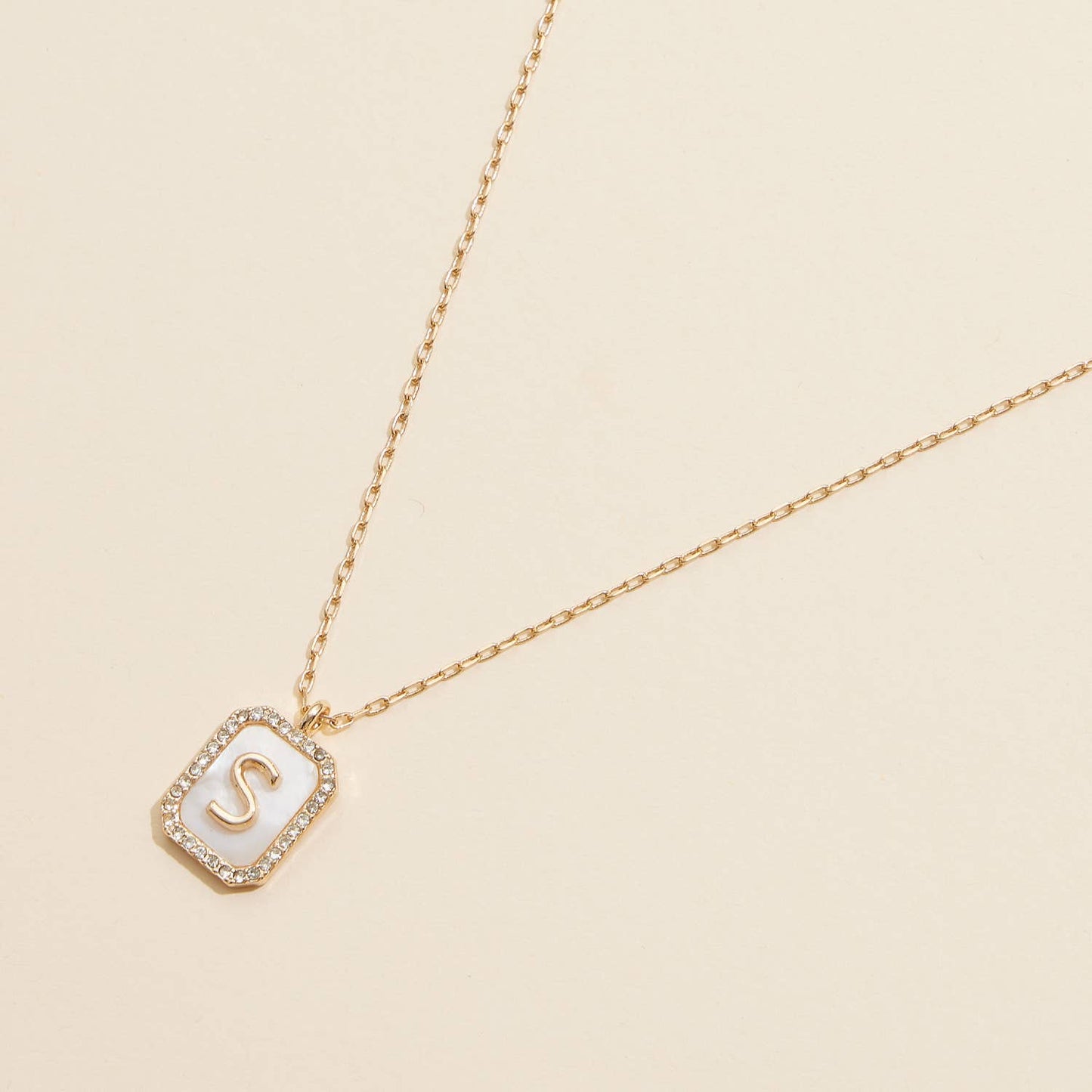 Initial Shell Charm Short Necklace 16 Assorted Pack