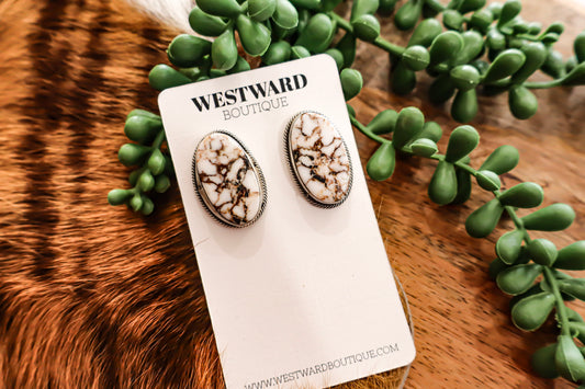 Wild Horse Oval Studs