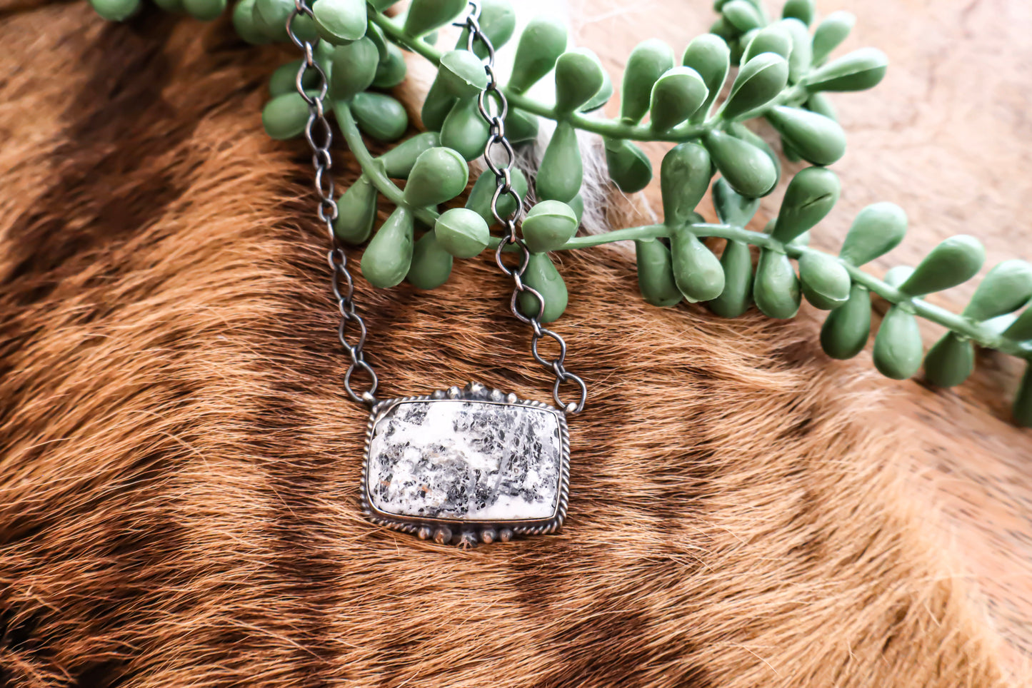 White Buffalo Bar Necklace