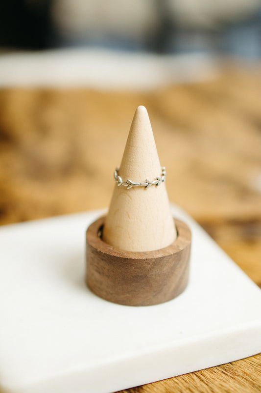 Greek Floral Stacker Ring