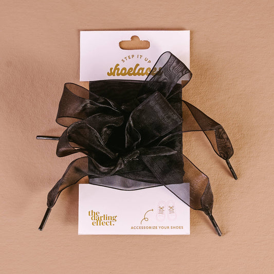 Step It Up Shoelaces-Sheer Black