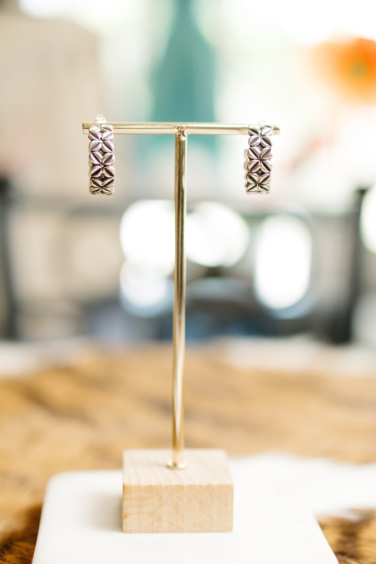 Coffee Bean Hoop Earrings