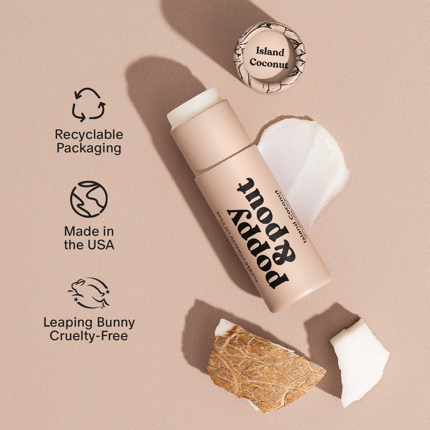 Poppy & Pout Lip Balm Island Coconut
