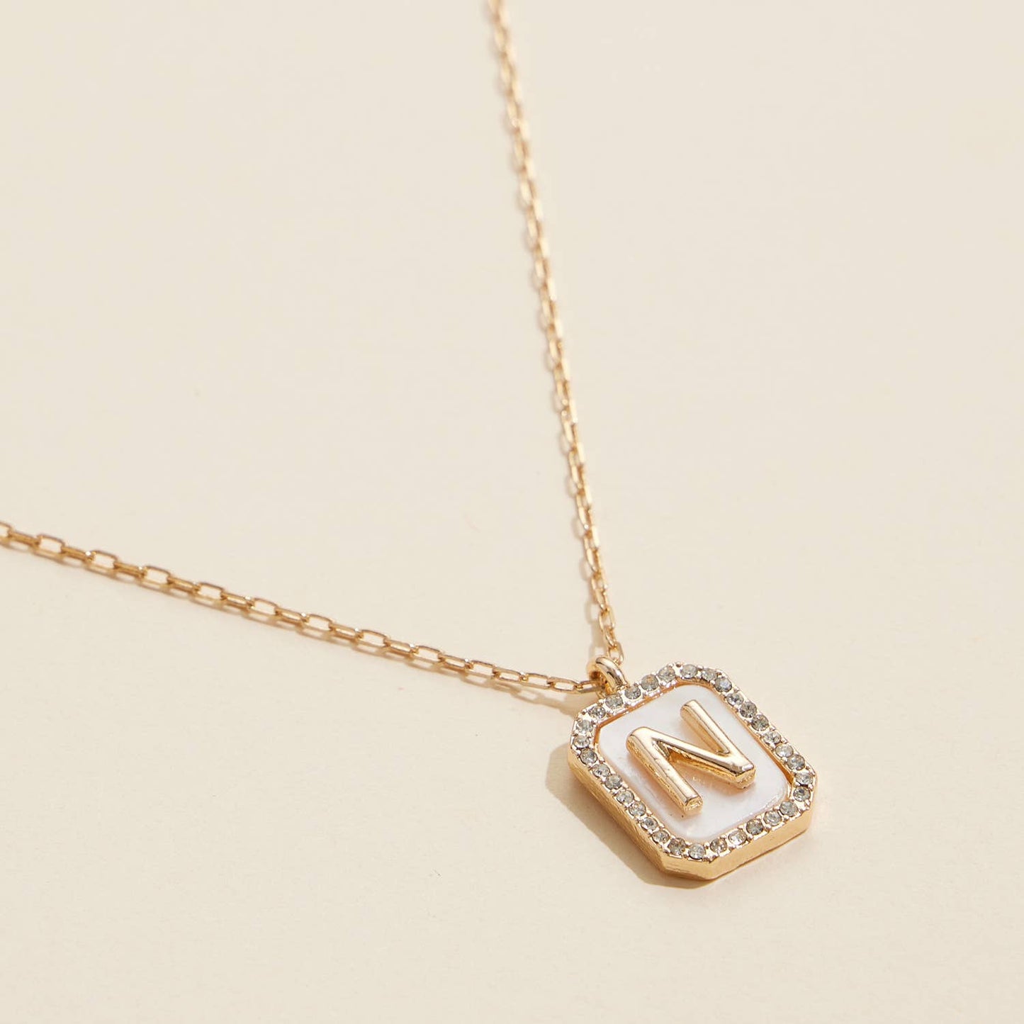 Initial Shell Charm Short Necklace 16 Assorted Pack