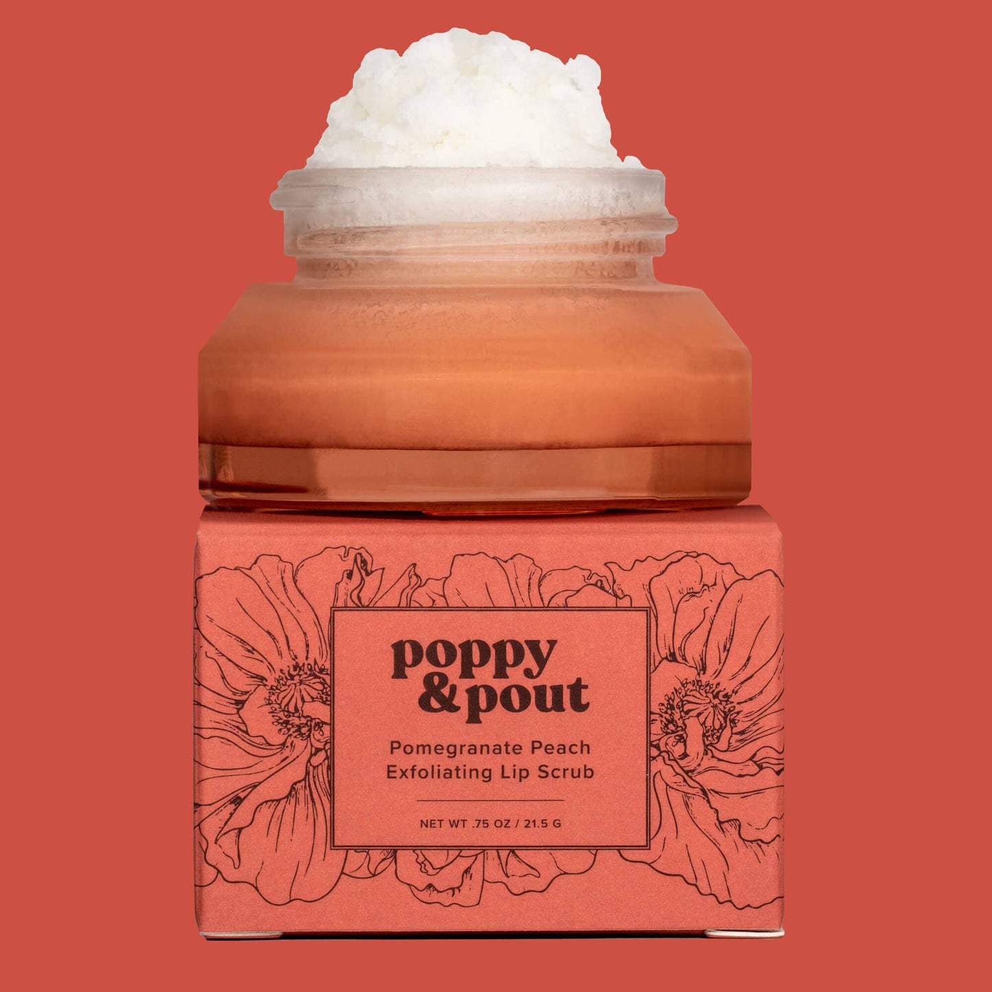 Poppy & Pout Lip Scrub Pomegranate Peach