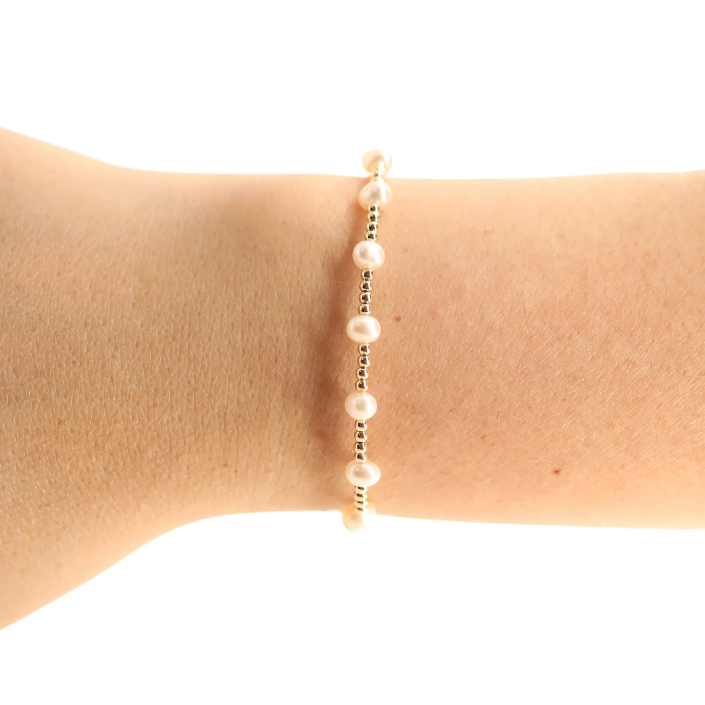 Beaded Blondes June Pearl Gold Bracelet