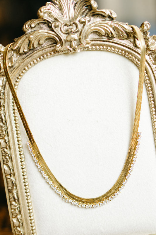 Rhinestine Herringbone Necklace