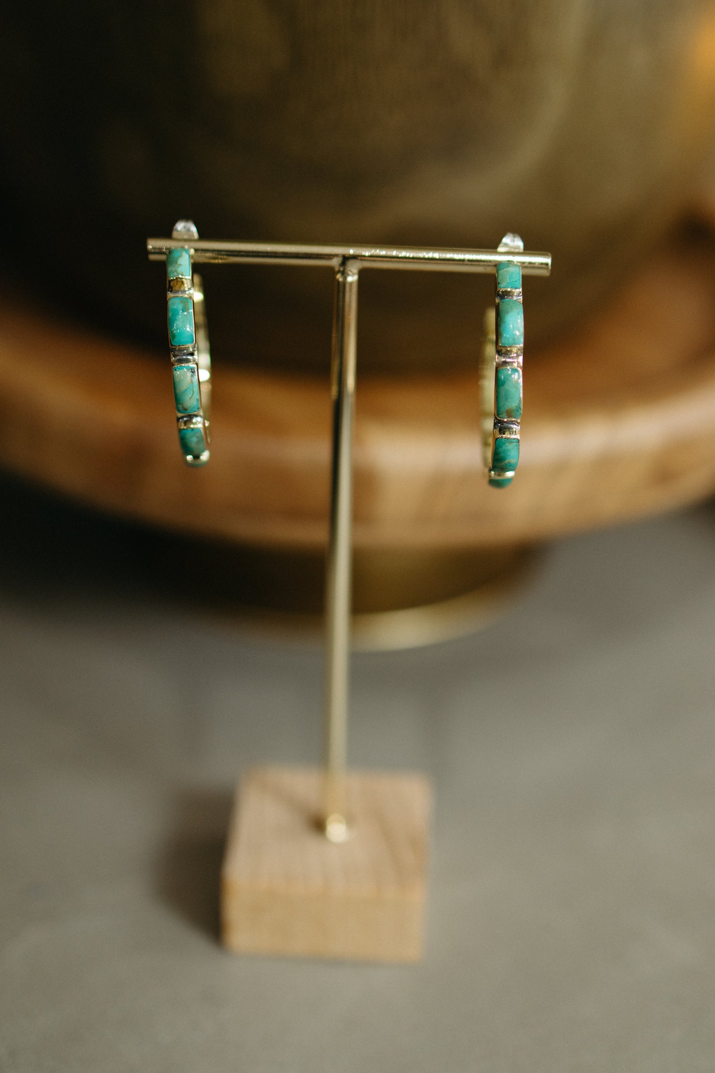 Brass Chicklet Hoop