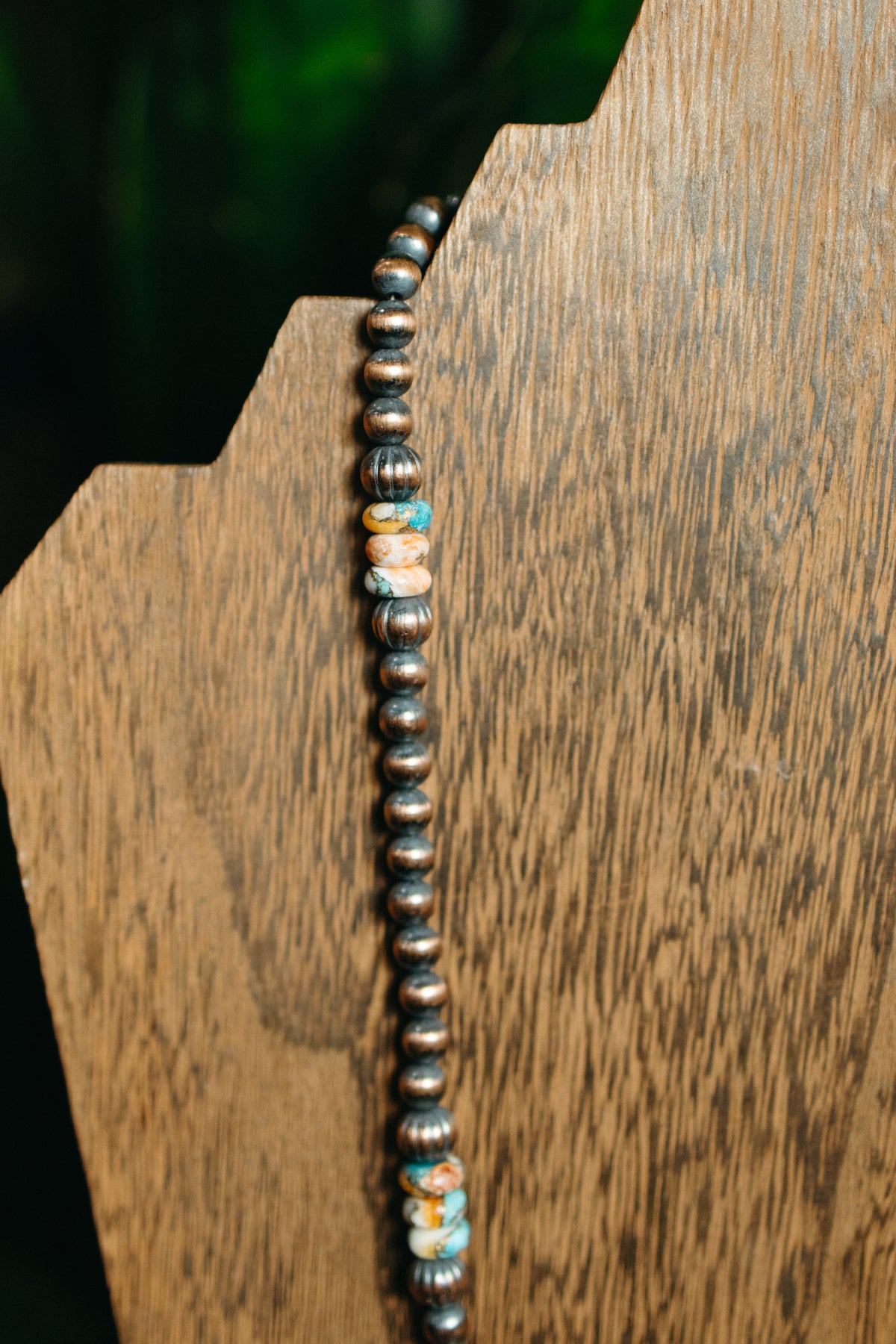 Copper Necklace with Spiny Oyster and Kingman Turquoise