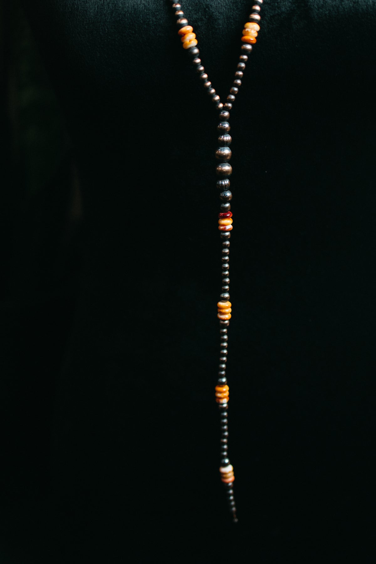 Copper Lariat Necklace with Spiny Oyster