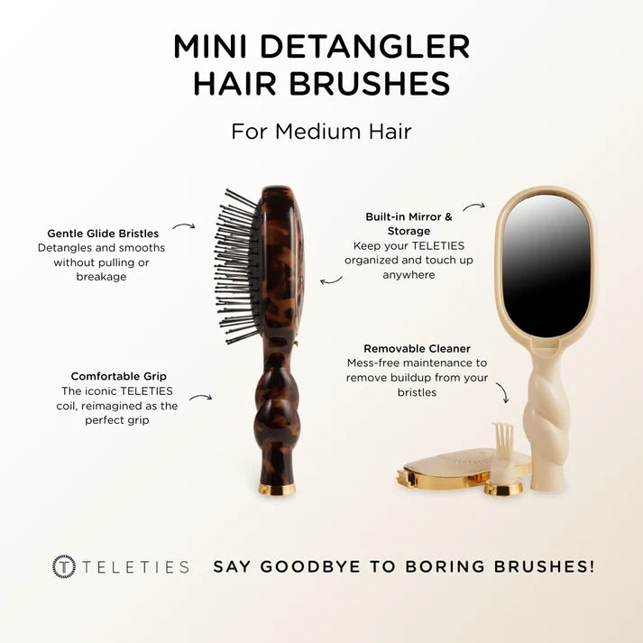 TELETIES Mini Detangler Hair Brush Medium Hair