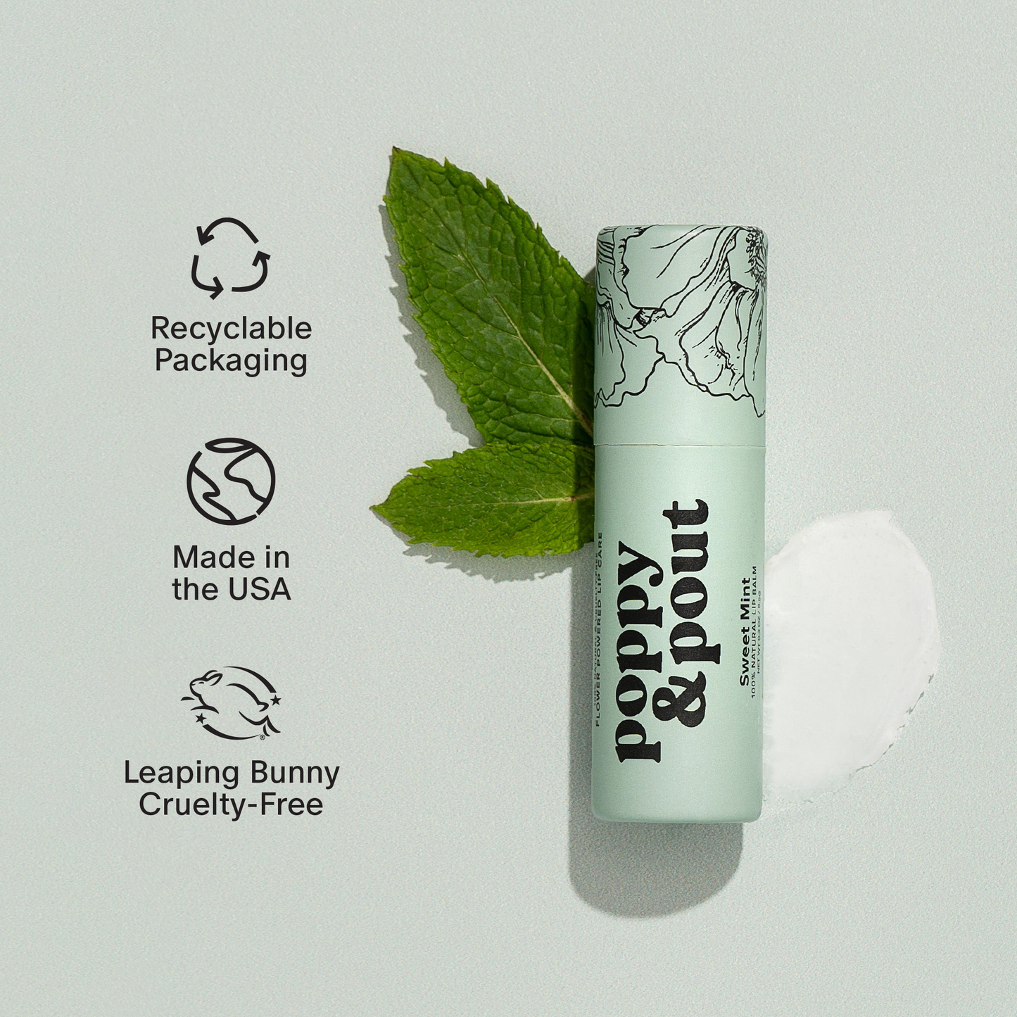Poppy & Pout Lip Balm Sweet Mint