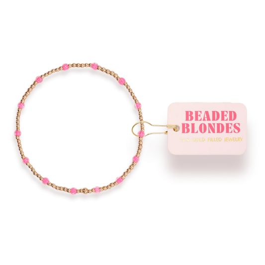 Beaded Blondes Kids Dainty Pink Poppi Bracelet