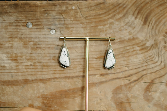 WHITE BUFFALO TRIANGLE EARRINGS