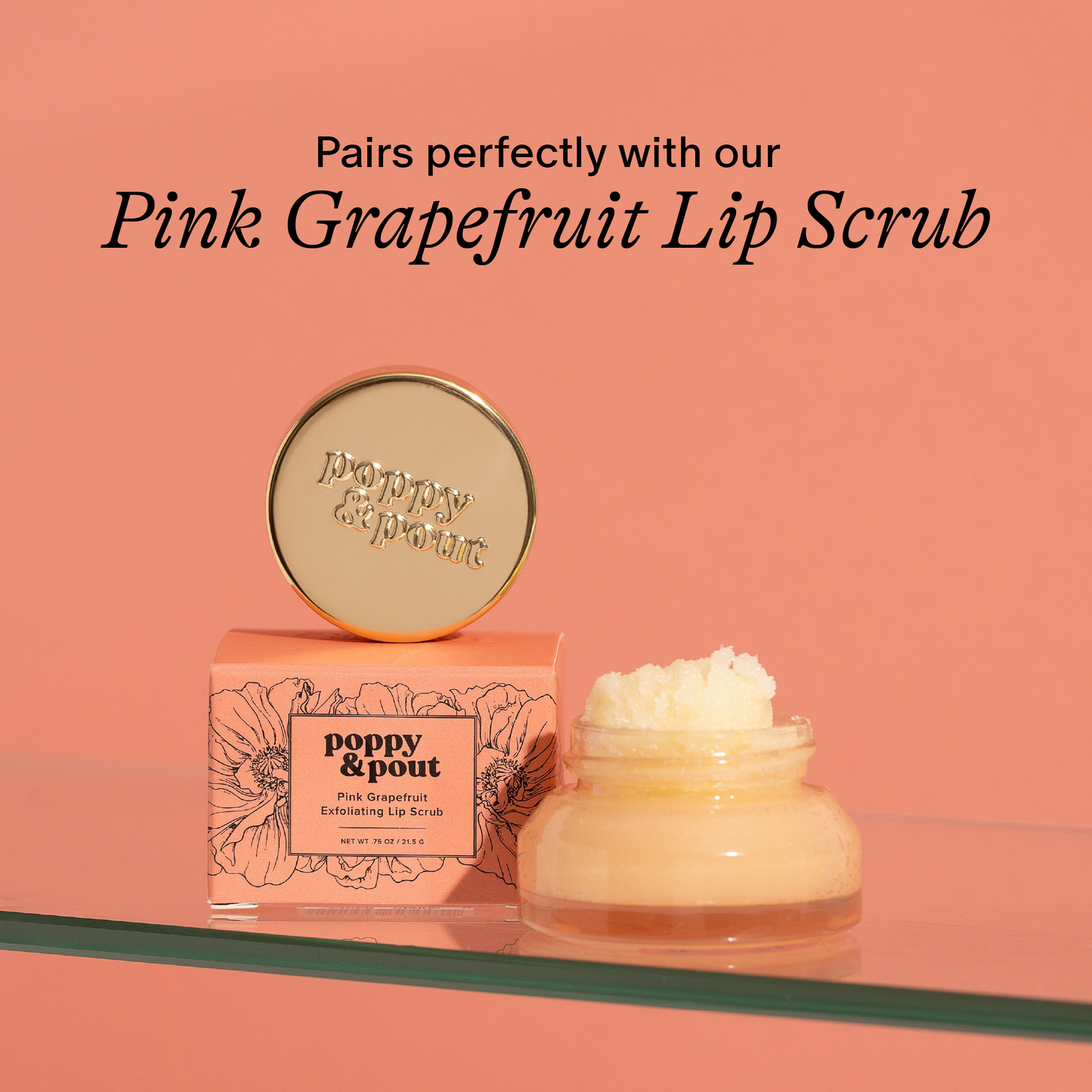 Poppy & Pout Lip Balm Pink Grapefruit