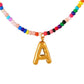 Gold Letter Beaded Necklace