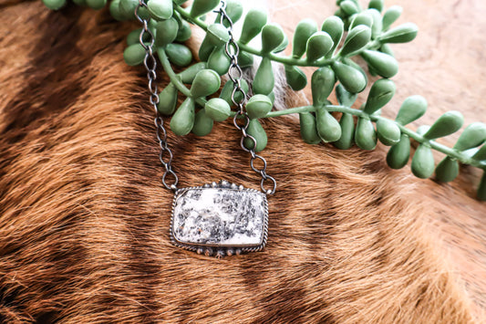 White Buffalo Bar Necklace