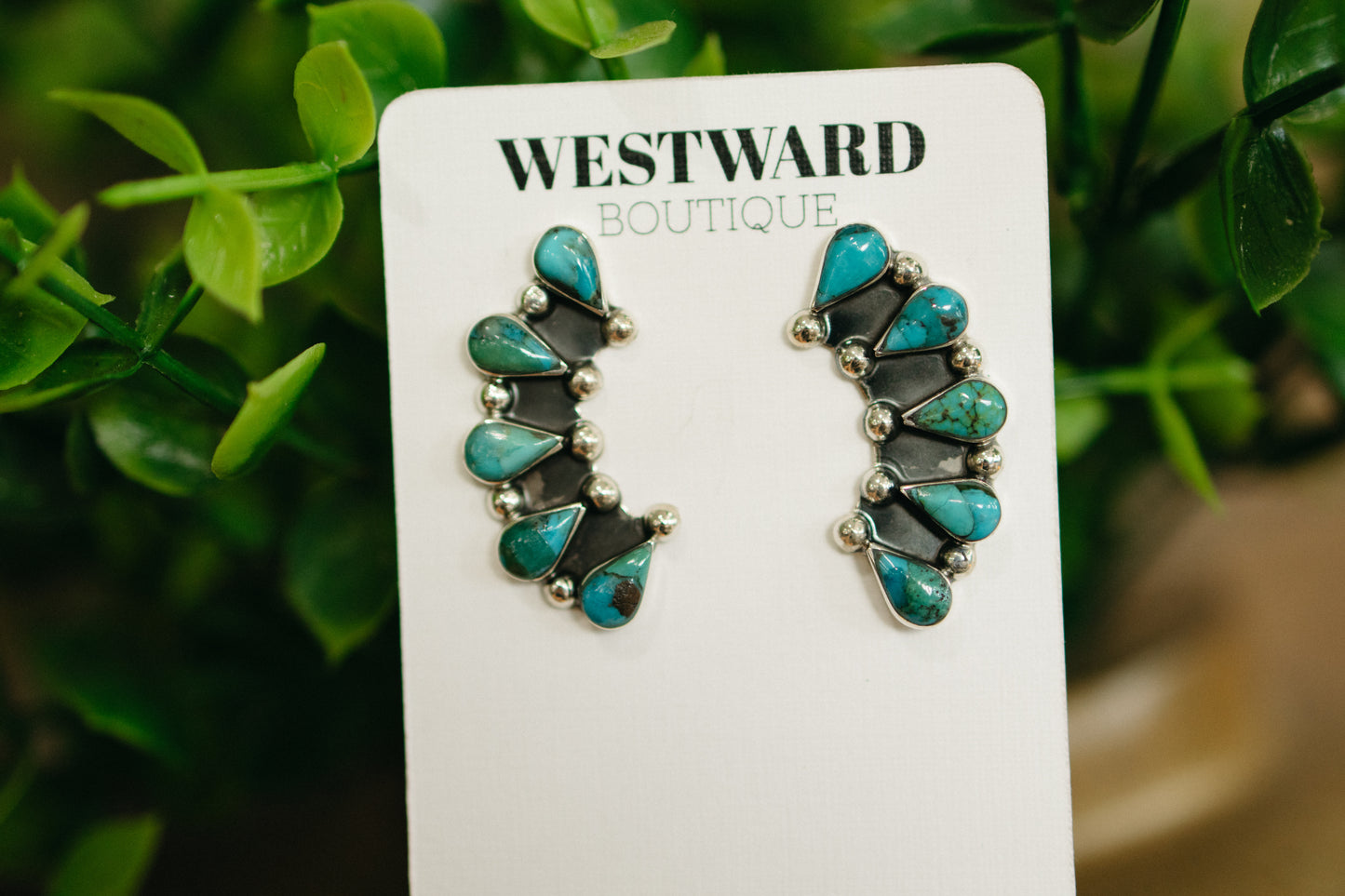 Half Cluster Turquoise Earring