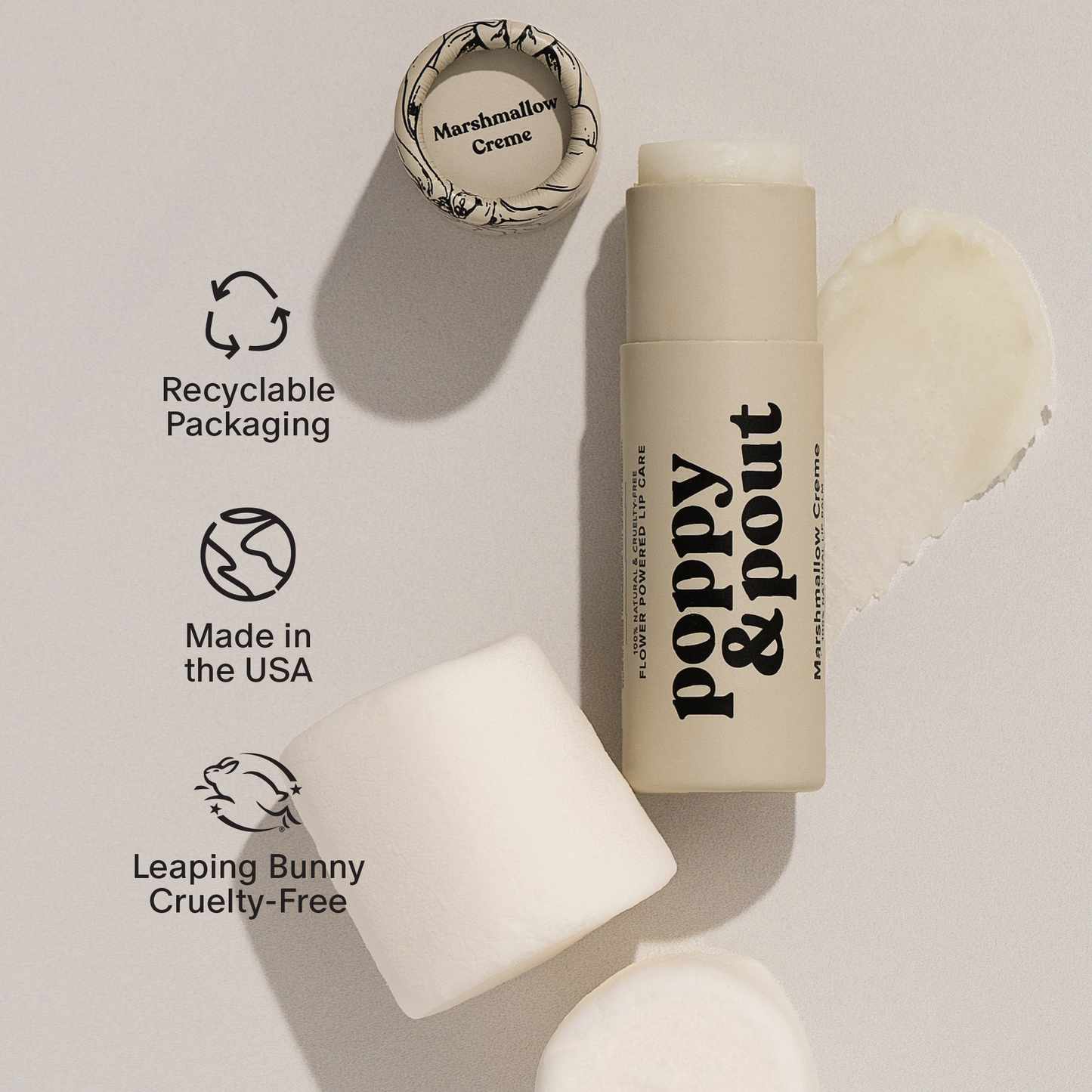 Poppy & Pout Lip Balm Marshmallow Creme