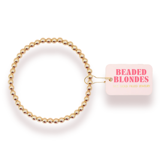 Beaded Blondes 4MM Gold Bracelet