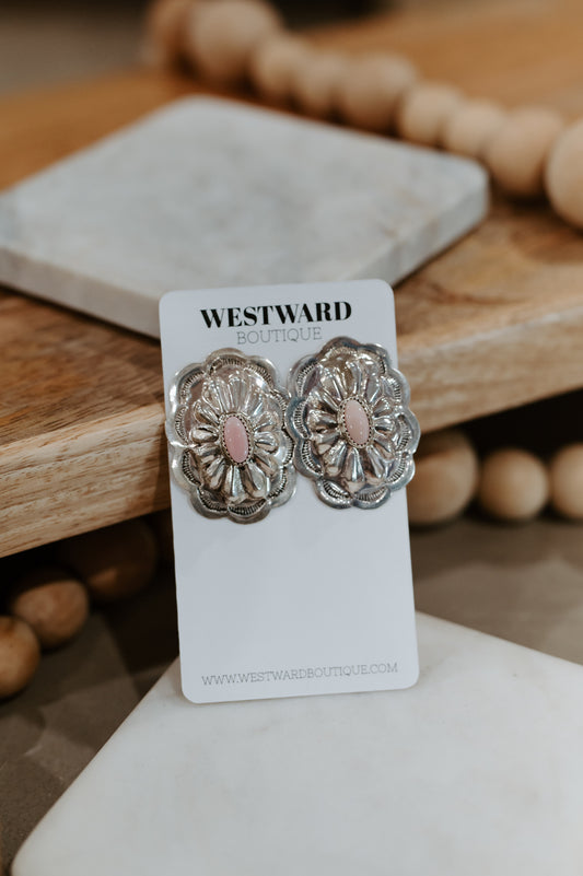 Pink Conch Concho Studs