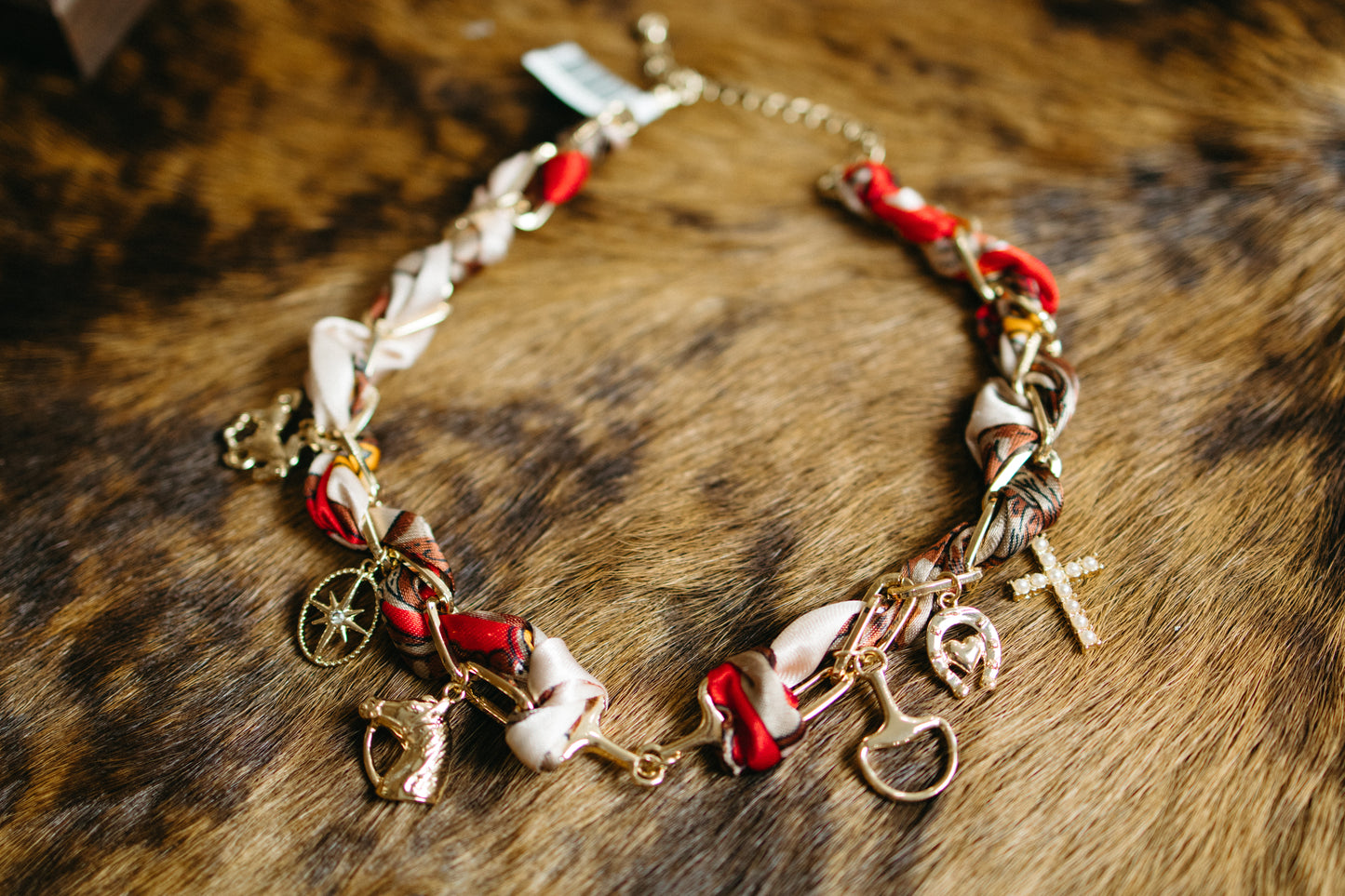 Western Scarf Charm Necklace