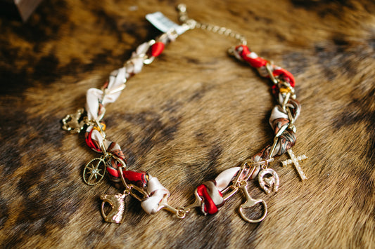 Western Scarf Charm Necklace