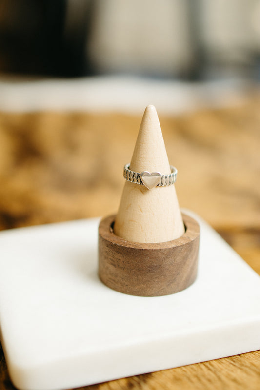 Oxidized Heart Ring