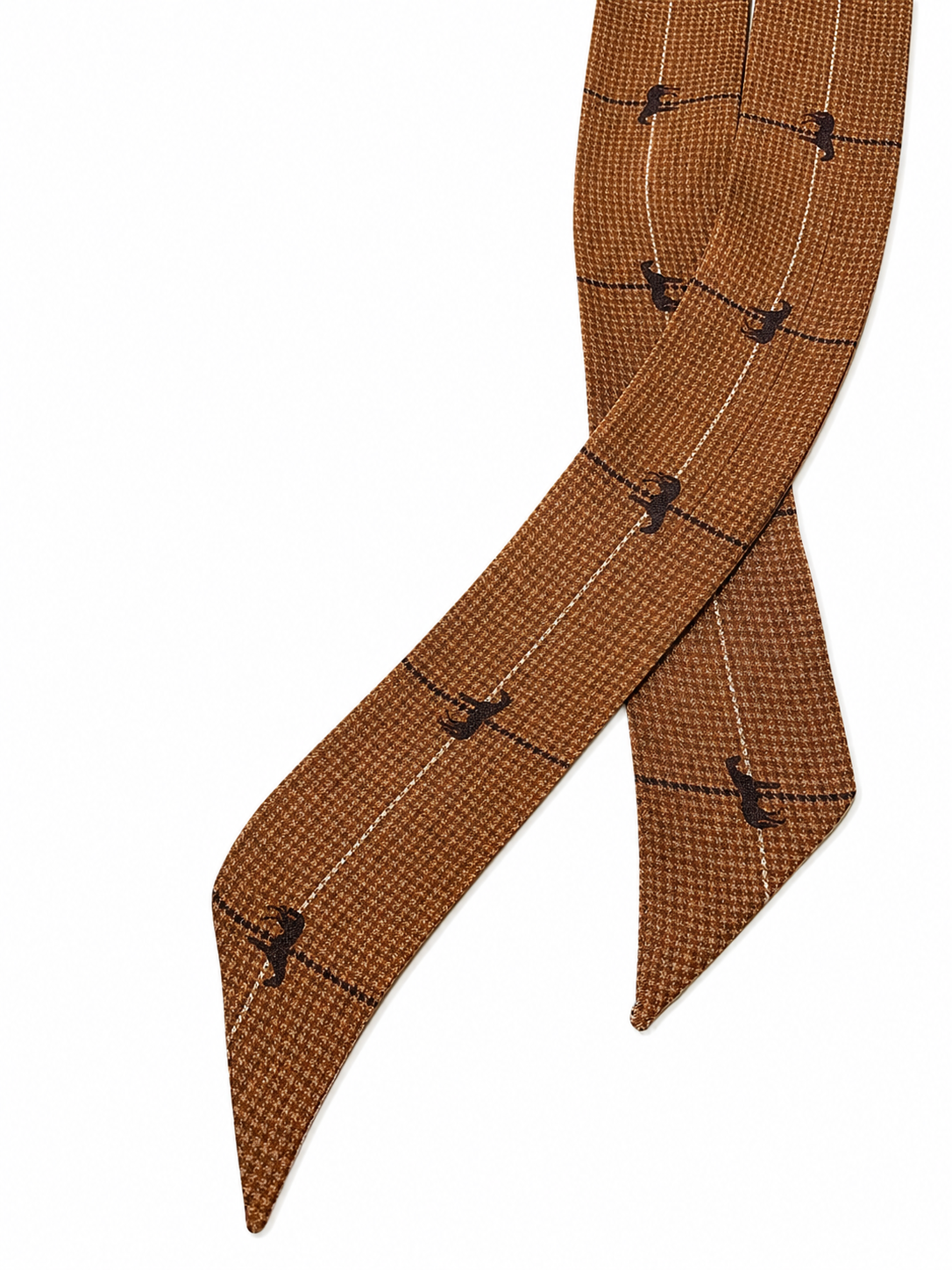 Brown Houndstooth Twilly