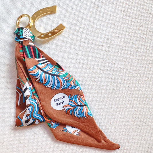 Golden Charm Luxe Print Scarf Bag Charm