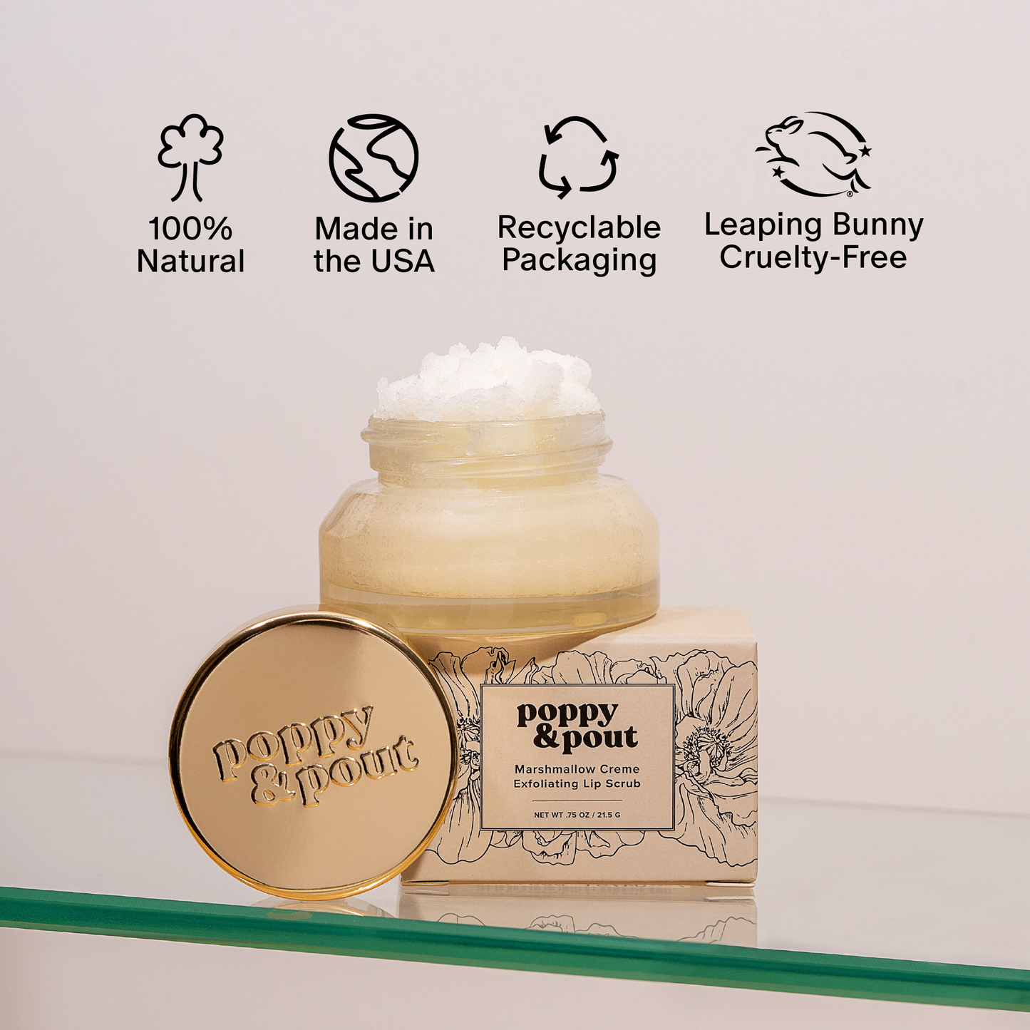 Poppy & Pout Lip Scrub Marshmallow Creme