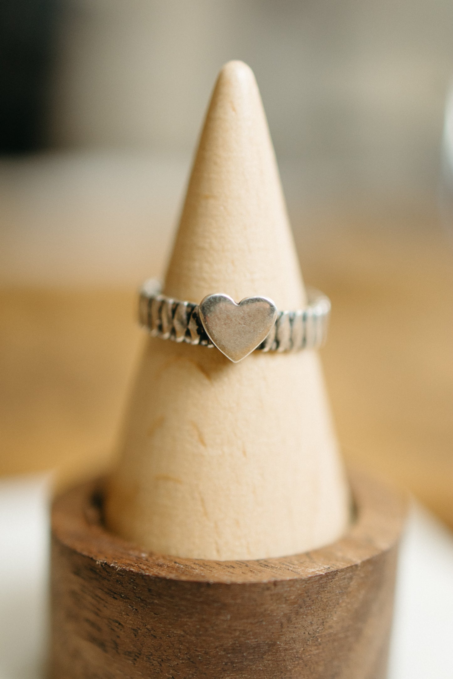 Oxidized Heart Ring