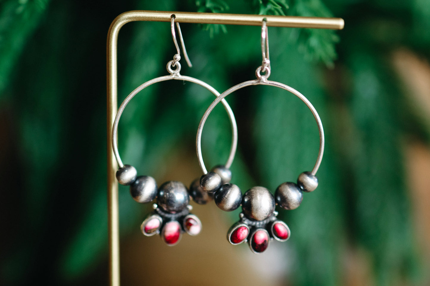 Dahlia Rose Hoop Earrings