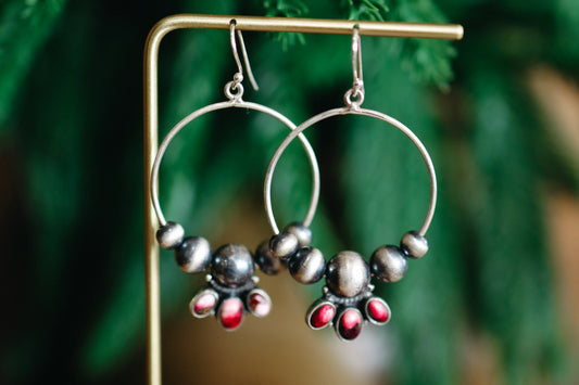 Dahlia Rose Hoop Earrings