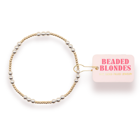 Beaded Blondes ILY Gold Silver Bracelet