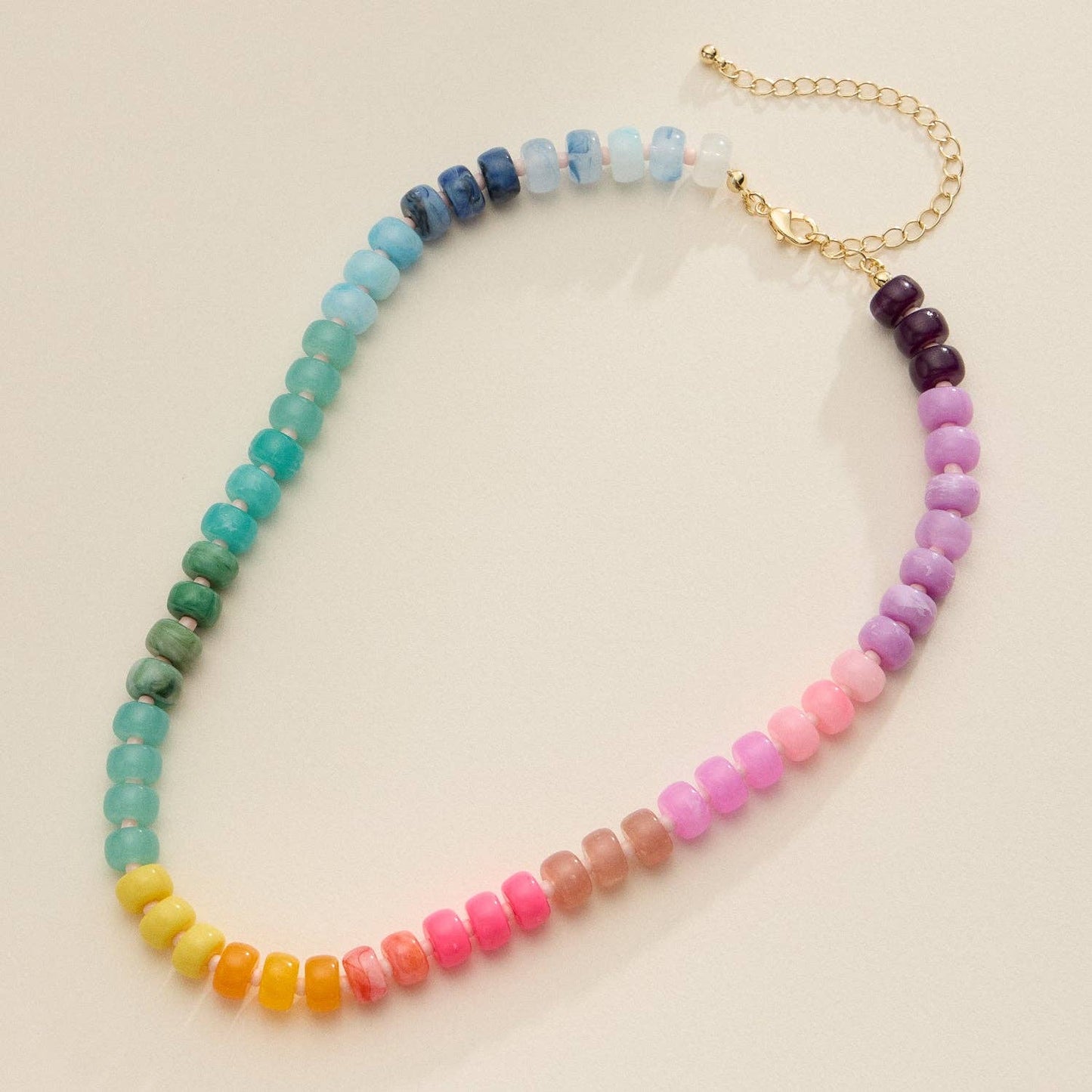 Gradient Color Beaded Necklace