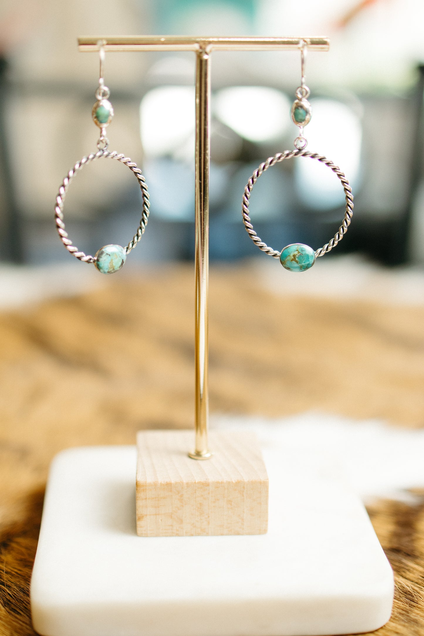 Turquoise Cable Hoop