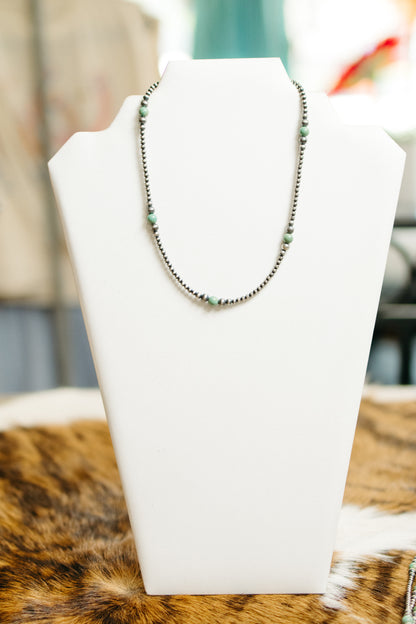 Graduated Pearls With Turquoise