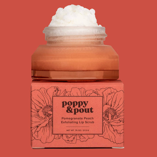Poppy & Pout Lip Scrub Pomegranate Peach