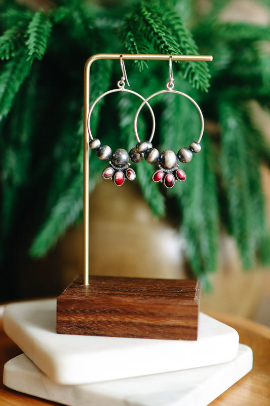 Dahlia Rose Hoop Earrings