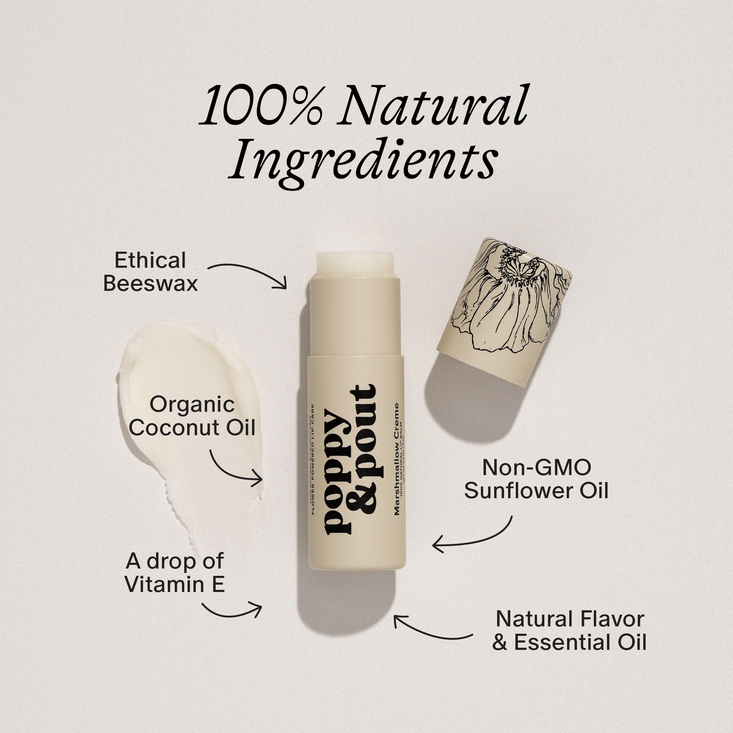 Poppy & Pout Lip Balm Marshmallow Creme
