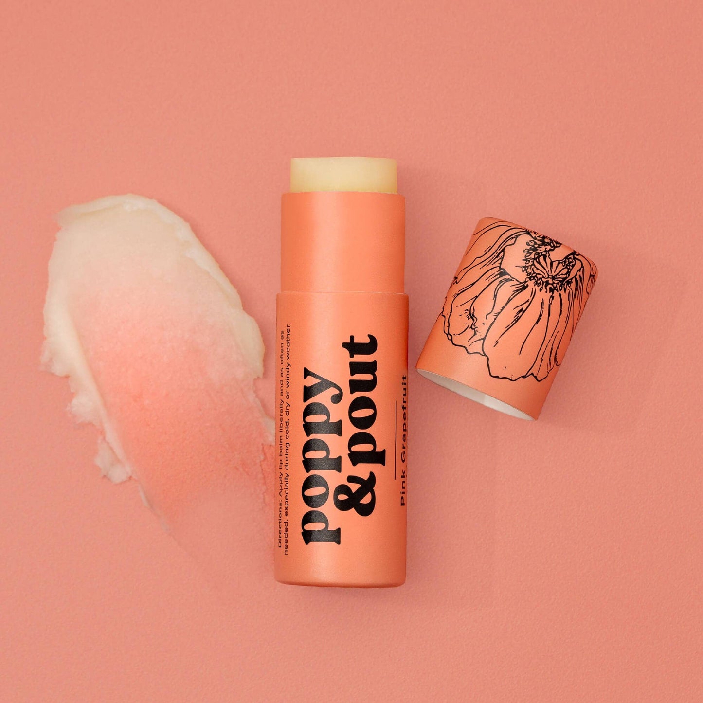 Poppy & Pout Lip Balm Pink Grapefruit