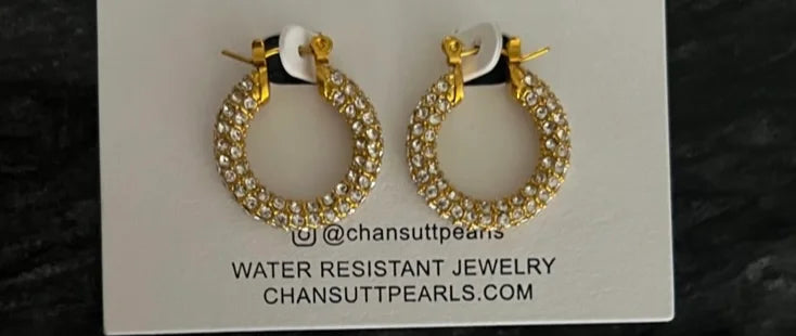 Medium Diamond Hoops