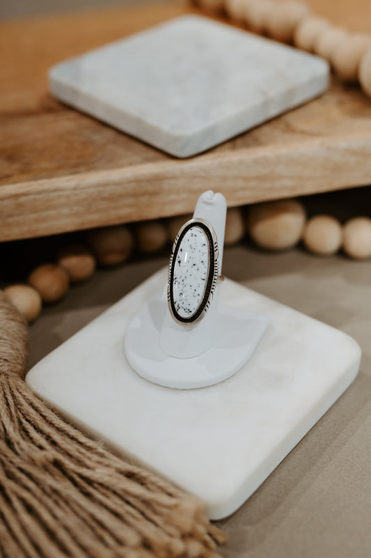 White Buffalo Adjustable Ring