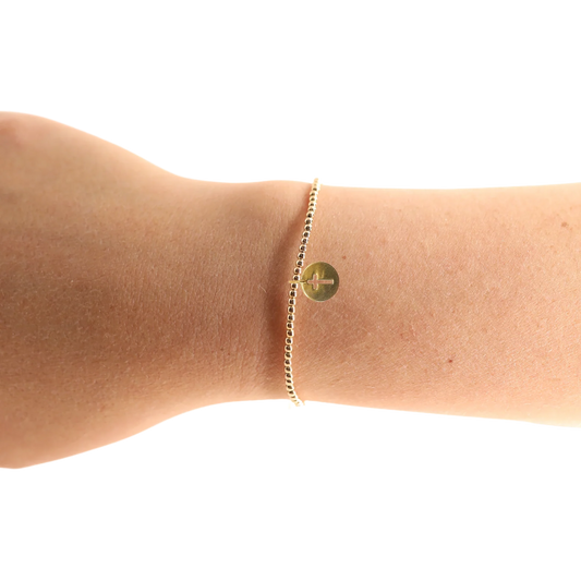 Beaded Blondes Cross Cutout Bracelet