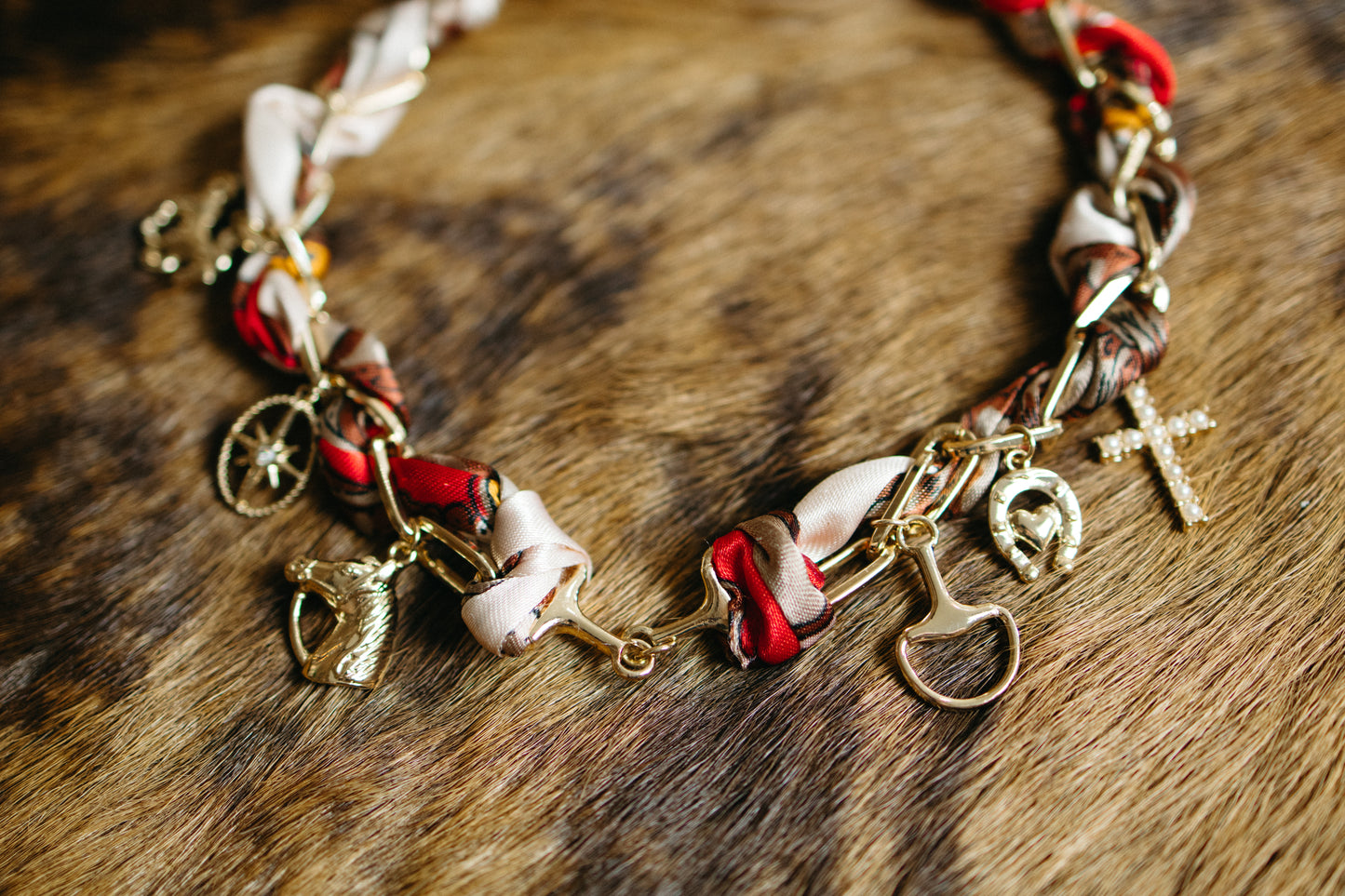 Western Scarf Charm Necklace