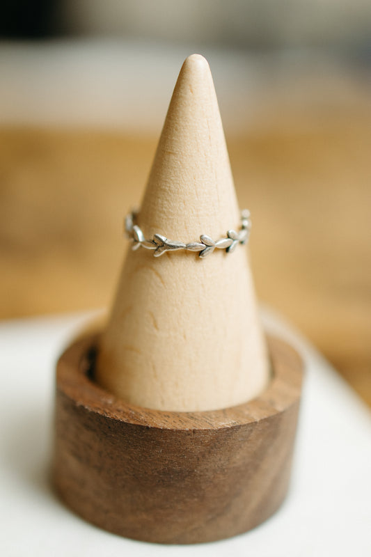 Greek Floral Stacker Ring